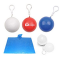 Ball Key Ring With Adult Sized Emergency Rain Poncho